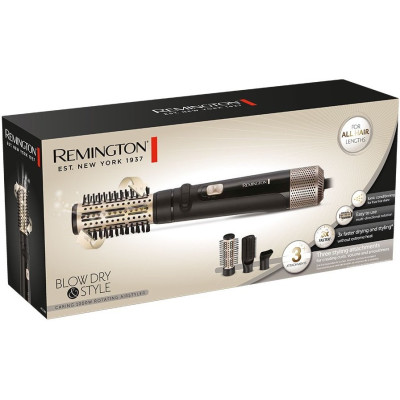 Фен-щітка Remington Blow Dry & Style Caring, 1000Вт, 2 режими, іонізація, хол. обдув, кераміка, чорний