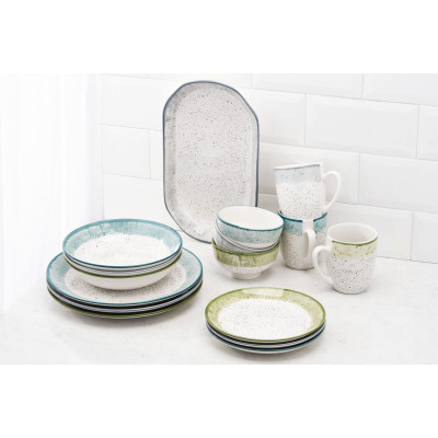 ARDESTO Тарілка десертна Siena, 19см, порцеляна, біло-сірий