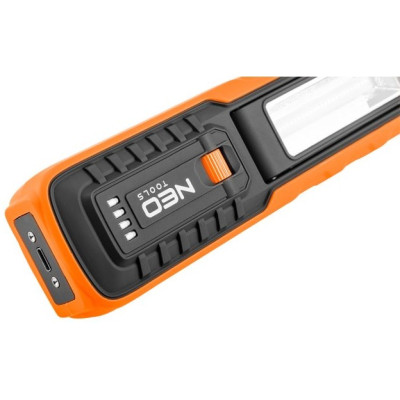 Neo Tools Ліхтар інспекційний акумуляторний, 2600мА•год, 500лм, 5+1Вт, база+ЗП, індикатор заряду, гачок, магніт, IP20 Neo Tools Ліхтар інспекційний акумуляторний, 2600мА•год, 500лм, 5+1Вт, база+ЗП, індикатор заряду, гачок, магніт, IP20