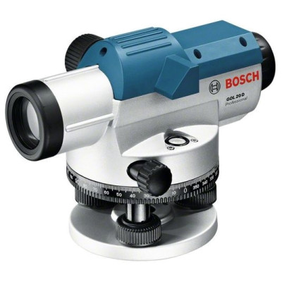 Нівелір оптичний Bosch Professional GOL 20D, до 60м, ±3.0мм/30м, зум х20, 1.5кг Нівелір оптичний Bosch Professional GOL 20D, до 60м, ±3.0мм/30м, зум х20, 1.5кг