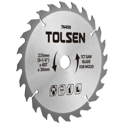 Диск пильний Tolsen по дереву, 235х40Tх30мм