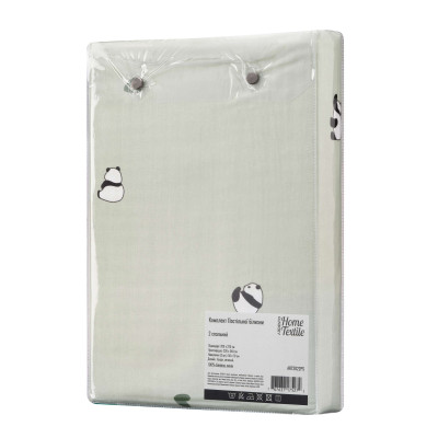 КПБ 2,0сп ARDESTO Gloria, підковдра 200х220см, простирадло 230х240см, наволочки (2) 50х70см, 100% бавовна, сатин, панди, зелений