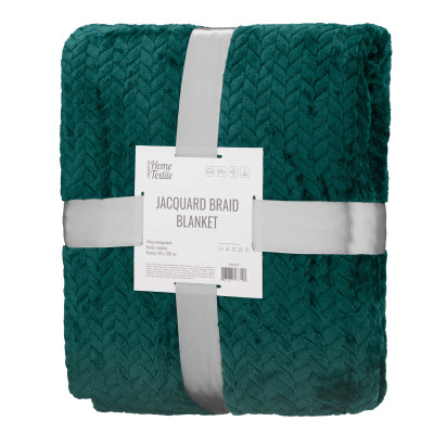 Плед ARDESTO Jacquard Braid 160х200см, 100% поліестер, смарагдовий Плед ARDESTO Jacquard Braid 160х200см, 100% поліестер, смарагдовий