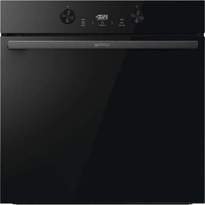 Gorenje Духова шафа електрична, 77л, A+, пара, дисплей, піроліз, чорний