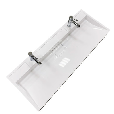 Раковина, умивальник Adamant VISION, штучний камінь, прямокут., з отвором для змішувача, без переливу, 1200х455х110мм, накладний, білий