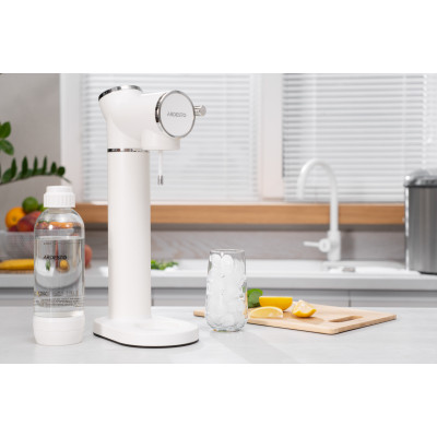 Сифон для газування води ARDESTO, підключення балону- різьба, пляшка 1л, важіль, білий