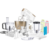 Кухонна машина Sencor 1000Вт, чаша-метал, корпус-пластик, насадок-15, біло-золотий Кухонна машина Sencor 1000Вт, чаша-метал, корпус-пластик, насадок-15, біло-золотий