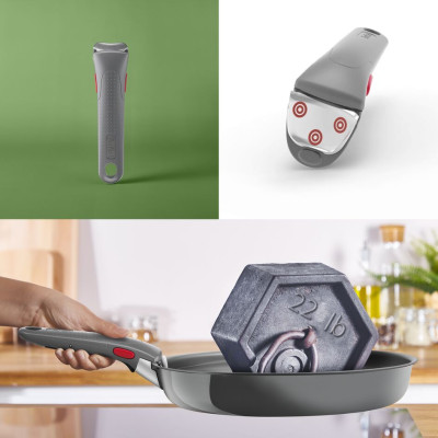 Набор посуды Tefal Ingenio Renew, съемная ручка, 3 предмета, алюминий, бакелит, серый (L2609502) Набор посуды Tefal Ingenio Renew, съемная ручка, 3 предмета, алюминий, бакелит, серый (L2609502)