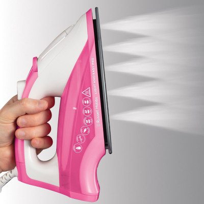 Russell Hobbs Праска Light&Easy Pro, 2600Вт, 240мл, паровий удар -130гр, постійна пара - 40гр, керам. підошва, біло-рожевий Russell Hobbs Праска Light&Easy Pro, 2600Вт, 240мл, паровий удар -130гр, постійна пара - 40гр, керам. підошва, біло-рожевий