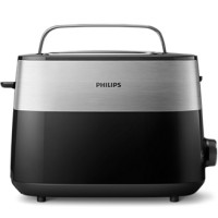 Тостер Philips Daily Collection 830Вт, метал/пластик, чорний