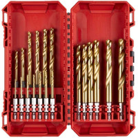 Набір свердел по металу Milwaukee RedHEX Shockwave HSS-TiN, 2-10мм, кейс, 19шт Набір свердел по металу Milwaukee RedHEX Shockwave HSS-TiN, 2-10мм, кейс, 19шт