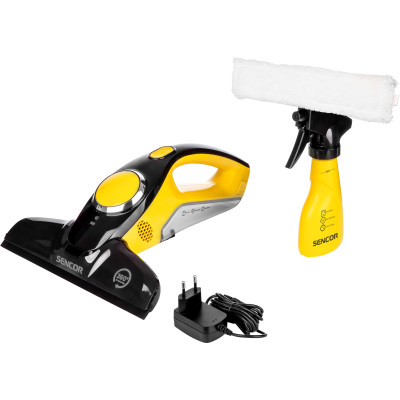 Sencor Пилосос безпровідний, вологе прибирання, вода -0,2л, автон. робота до 20хв, для миття вікон, чорно-жовтий Sencor Пилосос безпровідний, вологе прибирання, вода -0,2л, автон. робота до 20хв, для миття вікон, чорно-жовтий