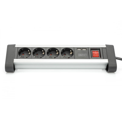 Блок розеток DIGITUS Office, 4xSchuko 16A, 2xUSB 2A, вимикач, 1.5м, вилка Schuko Блок розеток DIGITUS Office, 4xSchuko 16A, 2xUSB 2A, вимикач, 1.5м, вилка Schuko