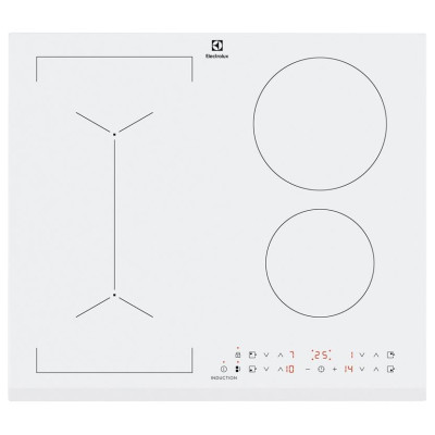 Варильна поверхня Electrolux індукційна, 60см, розширена зона, білий Варильна поверхня Electrolux індукційна, 60см, розширена зона, білий