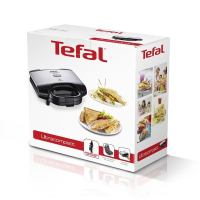 Сендвічмейкер Tefal Ultracompact 700Вт, 1 пластина-сендвіч, корпус-нержав.сталь/пластик, чорний