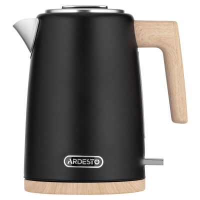 Електрочайник ARDESTO Wood Modern, 1.7л, метал, мат, Strix, чорний Електрочайник ARDESTO Wood Modern, 1.7л, метал, мат, Strix, чорний