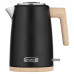 Електрочайник ARDESTO Wood Modern, 1.7л, метал, мат, Strix, чорний