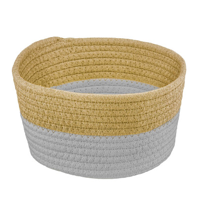 Кошик плетений для зберігання ARDESTO Vigor 3.5л, бавовняний шпагат, коричневий, сірий