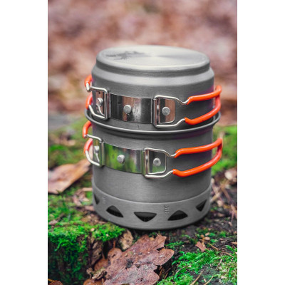 Neo Tools Набір посуду туристичного, 2в1, набір каструль із радіатором, сертифікат LFGB, чохол, 0.268кг Neo Tools Набір посуду туристичного, 2в1, набір каструль із радіатором, сертифікат LFGB, чохол, 0.268кг