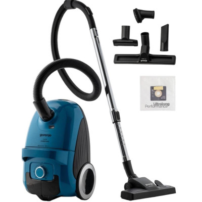 Пилосос Gorenje мішковий, 750Вт, конт пил -3л, HEPA, телескоп трубка, синій Пилосос Gorenje мішковий, 750Вт, конт пил -3л, HEPA, телескоп трубка, синій