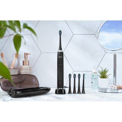 Щітка зубна електр. ARDESTO, ETB-211B, 40т. колив/хв, насадок-5, футляр, IPX7, чорний Щітка зубна електр. ARDESTO, ETB-211B, 40т. колив/хв, насадок-5, футляр, IPX7, чорний