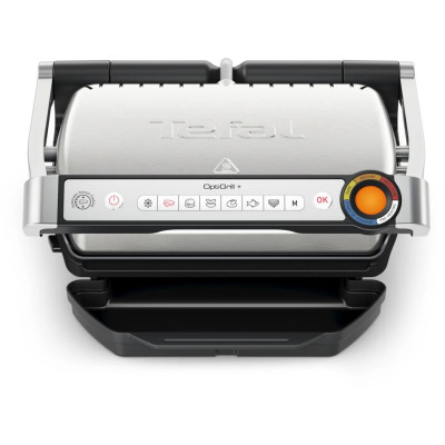 Гриль Tefal прижимной OptiGrill+ 2000Вт, темп. режимов-4, съемные пластины, алюминий, металл