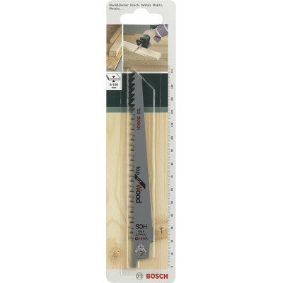 Полотно пиляльне для шабельної пилки Bosch по дереву, S 644 D HCS, 6TPI, 2шт