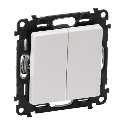 Вимикач 2-клавішний Legrand Valena LIFE, автоматичні клеми, білий