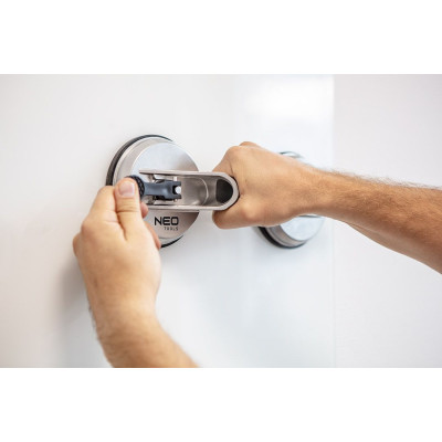 Neo Tools Присоска вакуумна, для скла, подвійна, алюмінієвий корпус, діаметр 120мм, до 100кг Neo Tools Присоска вакуумна, для скла, подвійна, алюмінієвий корпус, діаметр 120мм, до 100кг