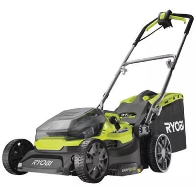 Газонокосилка аккумуляторная Ryobi RY18LMH37A-250 ONE+ Hybrid АКБ+сеть (18В/220В) акб 2х5А-ч 37см 45л 25-70мм мульчирование 15.7кг (5133004583)