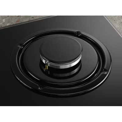 Варочная поверхность Electrolux газовая на стекле, 60см, чугун, черный