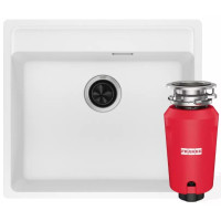 Комплект - мийка MRG 610-52 TL фраграніт, білий, 114.0668.820 і подрібнювач харч. відходів SLIM 50, 134.0715.098, вкл. Сифон Комплект - мийка MRG 610-52 TL фраграніт, білий, 114.0668.820 і подрібнювач харч. відходів SLIM 50, 134.0715.098, вкл. Сифон