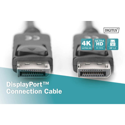 Digitus Кабель DisplayPort UHD 4K, M/M, 2 m, double shielding Digitus Кабель DisplayPort UHD 4K, M/M, 2 m, double shielding