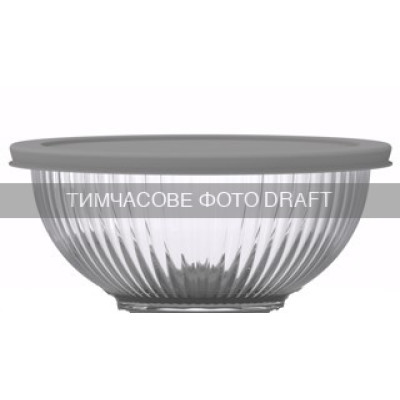 Салатник з кришкою ARDESTO Gemini 2л, боросилікатне скло, пластик, круглий, прозорий