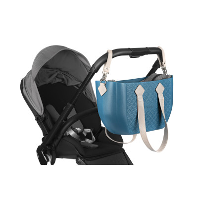 Сумка Nuvita MyMia ручки еко-шкіра, килимок, ремені для коляски, синьо-сірий