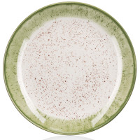 Тарілка десертна ARDESTO Siena, 19см, порцеляна, біло-зелений