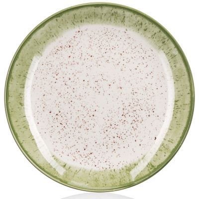 ARDESTO Тарілка десертна Siena, 19см, порцеляна, біло-зелений