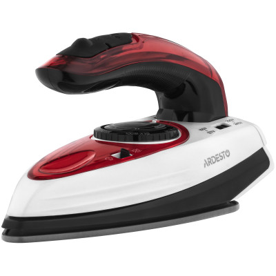 Праска ARDESTO дорожня TI-S1200, 1000Вт, 70мл, паровий удар, постійна пара - 15гр, керам. підошва, біло-червоний