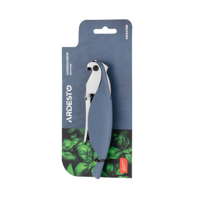 Штопор ARDESTO Gemini, 13.3см, нержавіюча сталь, пластик, синій Штопор ARDESTO Gemini, 13.3см, нержавіюча сталь, пластик, синій