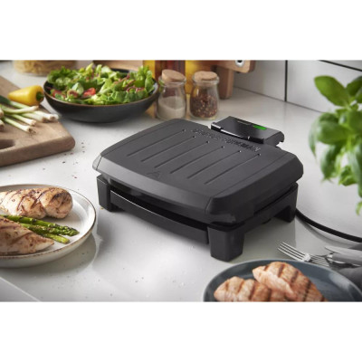 Гриль George Foreman прижимний Immersa Small, 1100Вт, темп. режимів-1, з`ємні пластини, метал, пластик, чорний