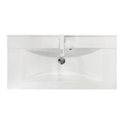 Раковина, умивальник Adamant QUANTO, штучний камінь, прямокут., з отвором для змішувача, з отвором для переливу, 900х447х140мм, накладний, білий