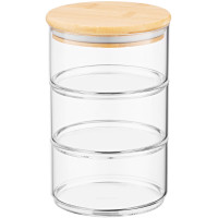 Набір ємностей для зберігання ARDESTO Midori, 3х400мл, боросилікатне скло, бамбук, прозорий
