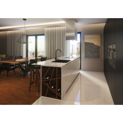 Змішувач для кухні Deante Aster, довж.виливу - 206мм, поворотний, 1+фільтр, чорний-мідь