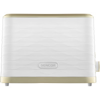 Тостер Sencor 930Вт, підігрів, розморожування, підсвічування, пластик, біло-золотий Тостер Sencor 930Вт, підігрів, розморожування, підсвічування, пластик, біло-золотий