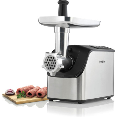 М'ясорубка Gorenje, 2200Вт, 2.2кг/хв, 2 решітки, насадка для ковбас, пластик/метал, чорн/нерж М'ясорубка Gorenje, 2200Вт, 2.2кг/хв, 2 решітки, насадка для ковбас, пластик/метал, чорн/нерж