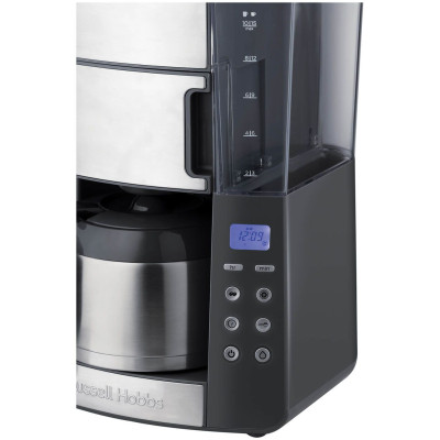 Кавоварка Russell Hobbs крапельна Grind and Brew 1л, мелена, LED-дисплей, сріблясто-чорний