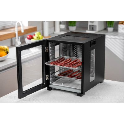 ARDESTO Сушарка для продуктів FDB-1242, 850Вт, піддонів -12x3см, макс-70°С, таймер, електр. управління, нерж., чорний