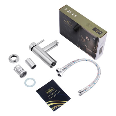 Набір для ванної кімнати, раковина, умивальник Adamant QUANTO 80, штучний камінь, прямокут., з сифоном Click-Clack + змішувач Набір для ванної кімнати, раковина, умивальник Adamant QUANTO 80, штучний камінь, прямокут., з сифоном Click-Clack + змішувач