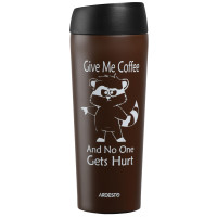 Термочашка ARDESTO Coffee time Raccoon, 450мл, нержавіюча сталь, коричневий Термочашка ARDESTO Coffee time Raccoon, 450мл, нержавіюча сталь, коричневий