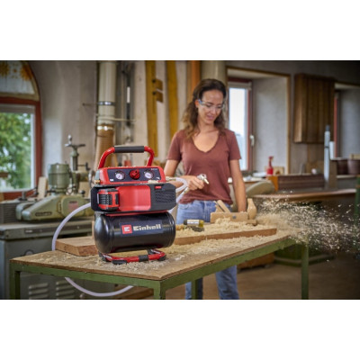 Einhell Компресор повітряний TE-AC 18/75 Li OF - Solo, акумуляторний 18В PXC, 8бар, 75л/хв, бак 5л, 7.76кг, (без АКБ та ЗП)